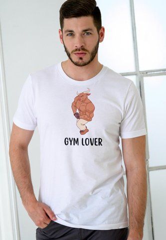 Футболка з принтом Gym Lover Біла XS fm047 fm047 фото