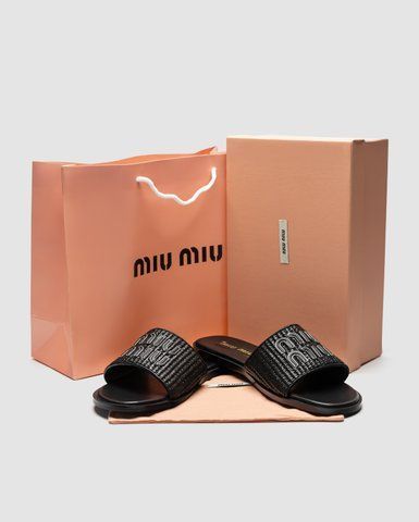 Пантолети жіночі Raffia Slide Sandals Black 36 36002-1710503 фото
