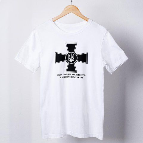 Футболка з принтом ЗСУ мужність Біла XS fW0121 fW0121 фото