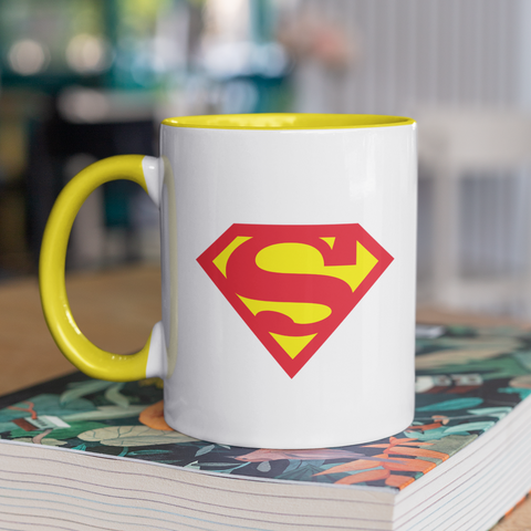 Чашка керамічна Superman 330мл Жовта ручка kr0796-Yell kr0796-Yell фото