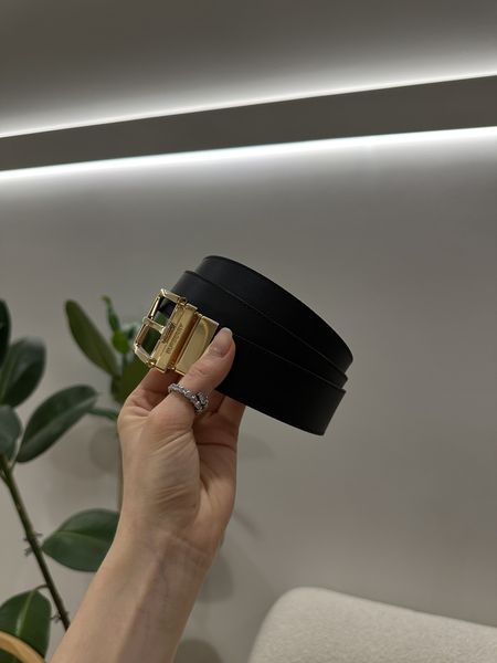 Ремінь Reversible Grainy Leather Belt Gold 66171 фото