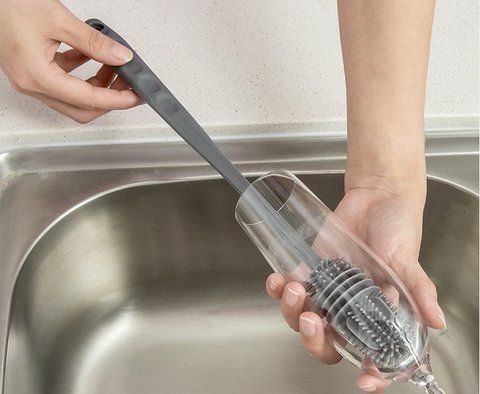 Багатофункціональна щітка для миття посуду з дозатором. Силіконовий йоржик для кухні та пляшок 9608-1458611 9608-1458611 фото