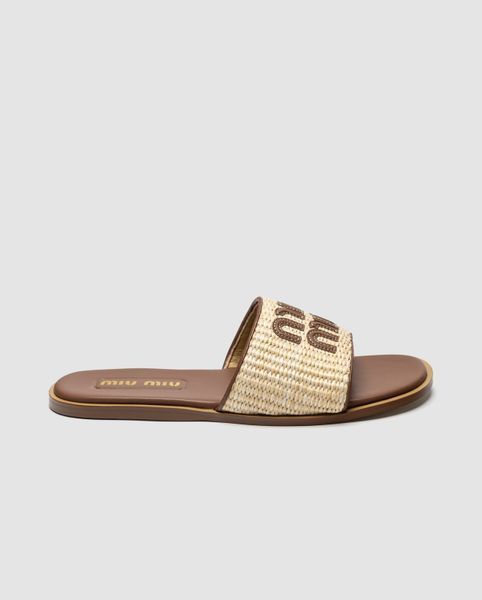 Пантолети жіночі Raffia Slide Sandals Beige 36 36001-1710492 фото