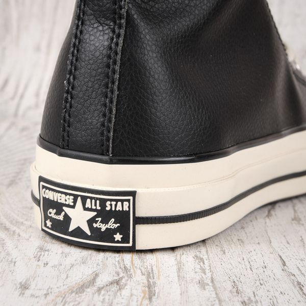 Кеди жіночі високі шкіряні Chuck 70 Hi Black White Leather 36 0001-05 фото
