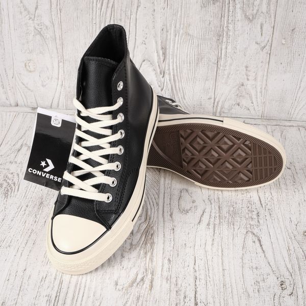 Кеди жіночі високі шкіряні Chuck 70 Hi Black White Leather 36 0001-05 фото