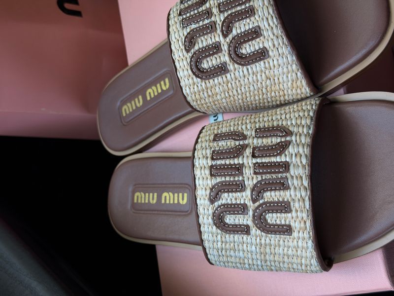 Пантолети жіночі Raffia Slide Sandals Beige 36 36001-1710492 фото