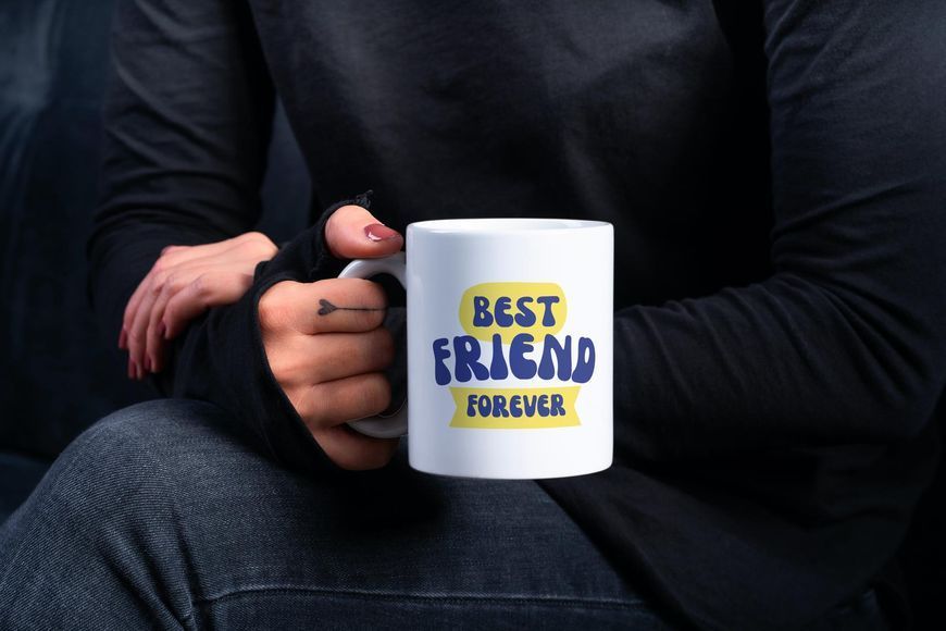 Кружка з принтом Best Friend Forever 330 мл Біла kr0178 kr0178 фото