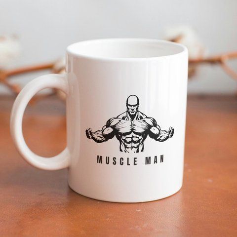 Кружка з принтом Muscle Man 330 мл Біла kr0391 kr0391 фото