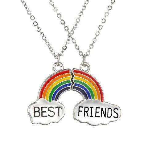 Парні кулони веселка для друзів Best Friends. Парні підвіски для двох. Кулони дружби на подарунок 8035-681511 8035-681511 фото