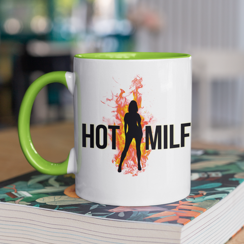 Чашка керамічна Hot Milf 330мл Зелена ручка kr0936-Green kr0936-Green фото
