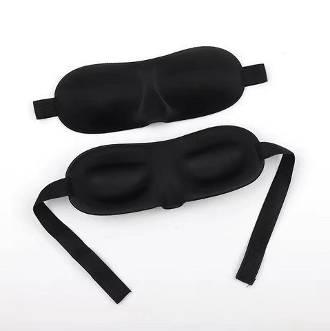 Маска для очей багаторазова з гумкою на липучці чорний колір 3D маска для сну з піни. 3D маска для сну з піни з ефектом пам'яті 9386-1173117 9386-1173117 фото