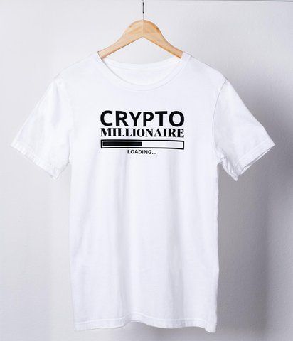 Футболка з принтом CRYPTO Millionaire Біла XS fW072 fW072 фото