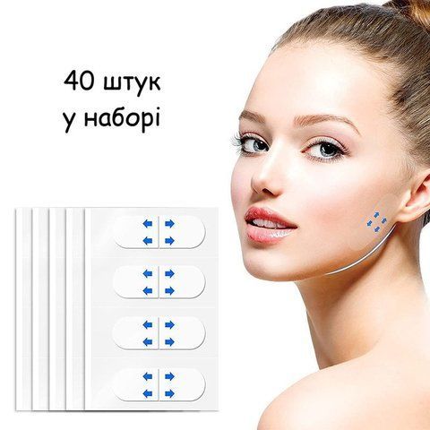 Ліфтингові прозорі пластирі для обличчя 40 шт. Прозорі підтягувальні стікери для обличчя 9723-1572519 9723-1572519 фото