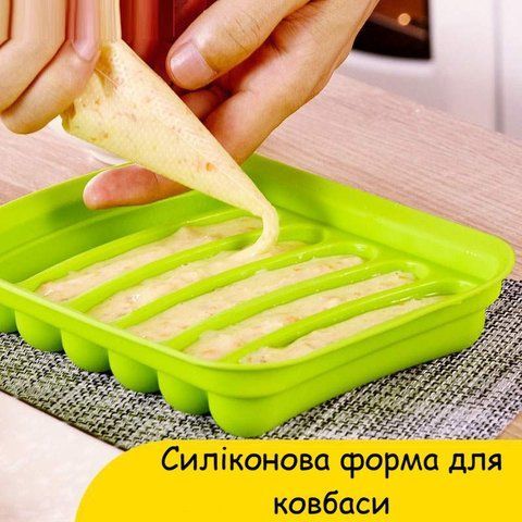 Форма для сосисок силіконова. Форма для домашніх ковбасок та кебабів для духовки мікрохвильовки і приготування на пару 18,5&times;14,5 с 9726-1572536 9726-1572536 фото