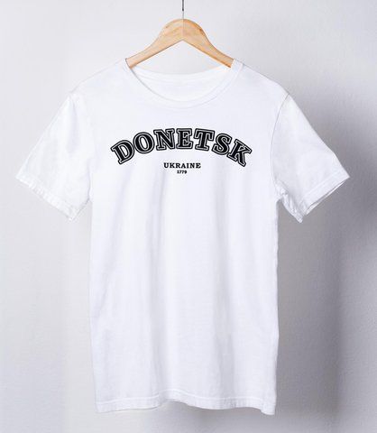 Футболка жіноча із патріотичним принтом Donetsk Ukraine 1779 Біла XS fW037 fW037 фото