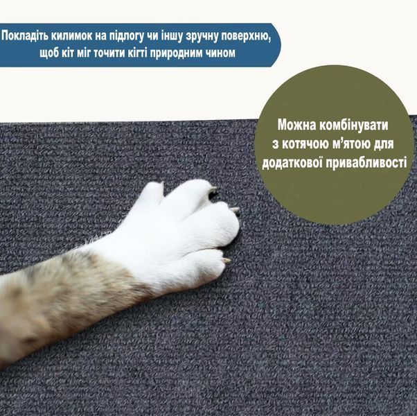 Килимок кігтеточка коричнева 30х60см. Котячі кігтеточки для захисту меблів і стін самоклеючі 9734-1572566 9734-1572566 фото