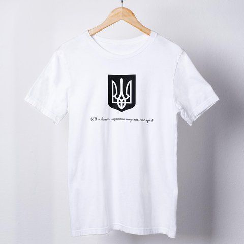 Футболка з принтом ЗСУ мужність Біла XS fW0123 fW0123 фото
