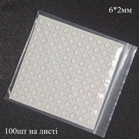 Силіконові прозорі бампери 6&times;2 мм для захисту меблів. Самоклеючі демпфери для меблів і техніки 100 штук 9404-1212824 9404-1212824 фото