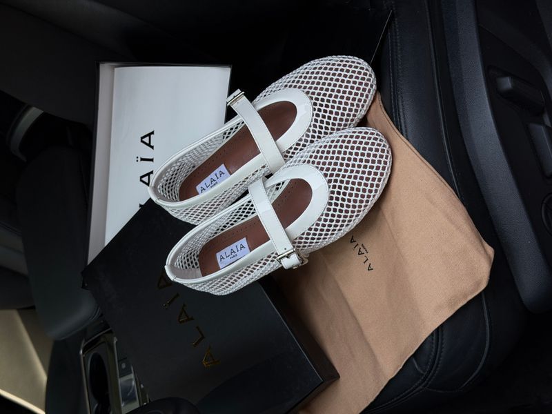 Балетки жіночі Ballet Flats in Fishnet Optical White 36 35001-1700465 фото