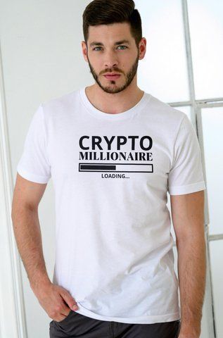 Футболка з принтом CRYPTO Millionaire Біла XS fm059 fm059 фото