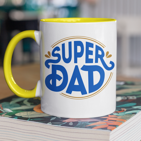 Чашка керамічна Super DAD 330мл Жовта ручка kr0156-Yell kr0156-Yell фото