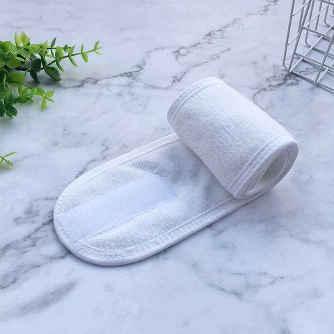 Махрова косметологічна пов&rsquo;язка на липучці для SPA. Пов&rsquo;язка махрова для вмивання біла 9462-1248457 9462 фото