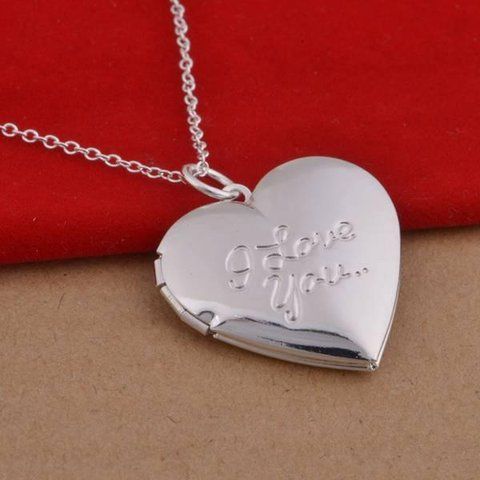 Кулон для закоханих серце I Love You. Медальйон, що відкривається. Підвіска для фото з ювелірного сплаву 8099-832450 8099-832450 фото